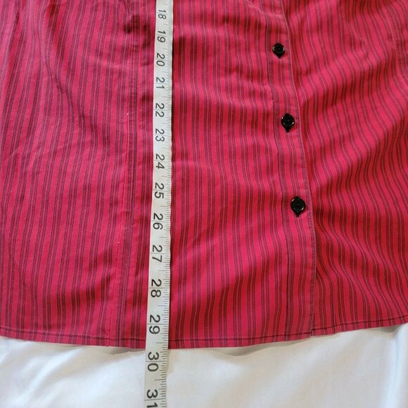 Catherines Womens‎ Button Up Top Size 2X Red Striped Non Iron Career - Picture 5 of 6